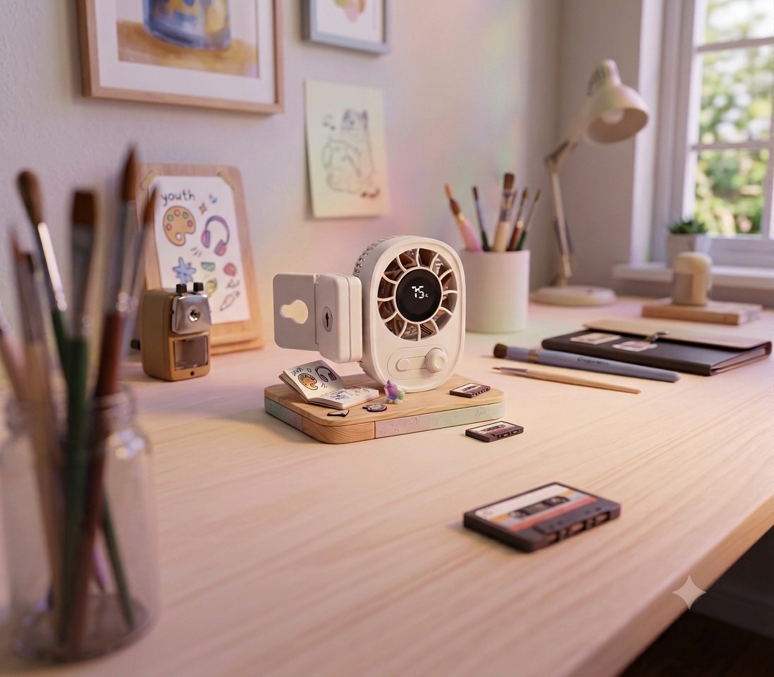 Clip-On Portable Fan – USB Rechargeable with Digital Display