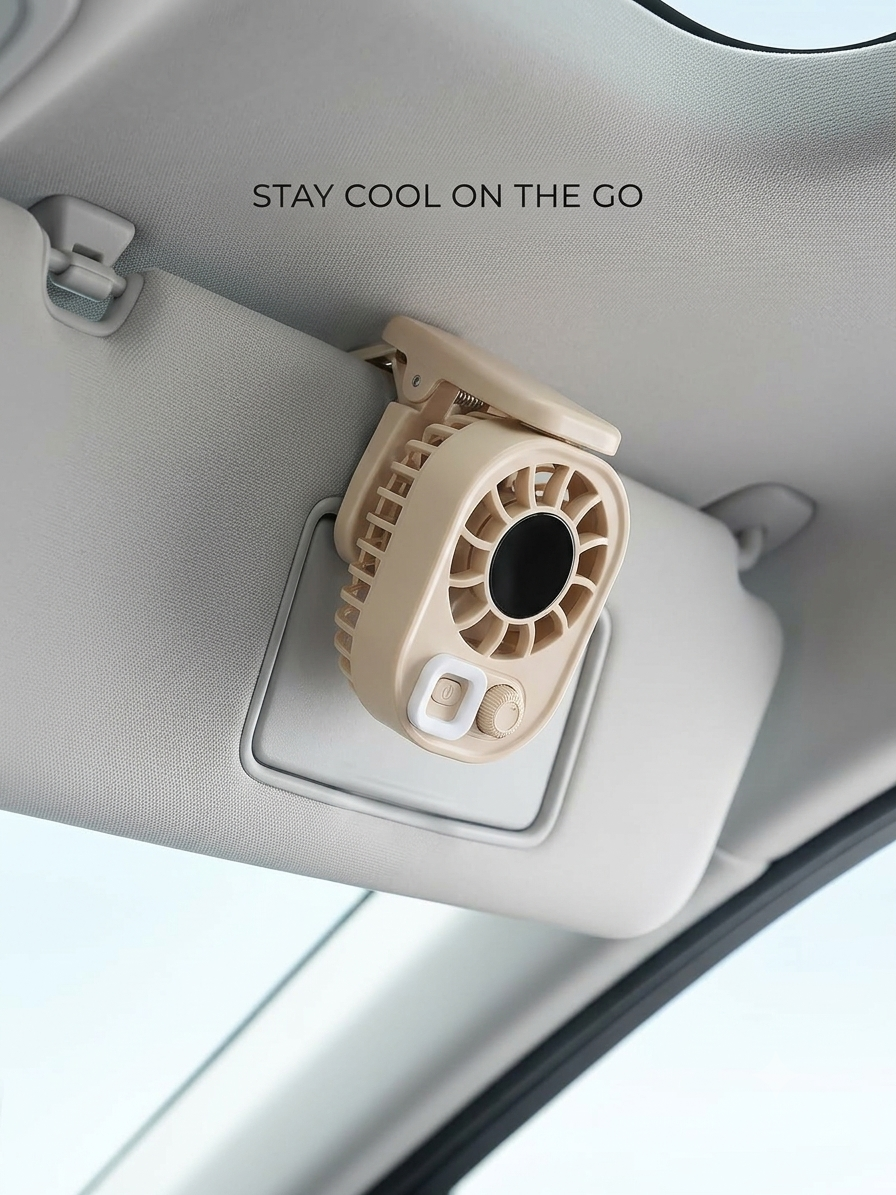 Clip-On Portable Fan – USB Rechargeable with Digital Display